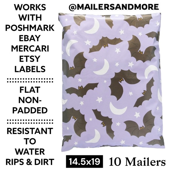 Other - 10 Purple Bat and Moon Mailers Perfect For Costumes, Jackets, Sweaters & Jeans